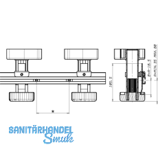 Fhrungsleistenset fr Sockellade Lnge 470 mm, Aluminium