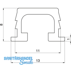 PS06 Fhrungs-/Einfasschiene, L5700, Kunststoff grau
