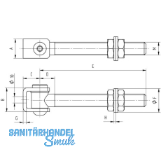 Anschweitorband lang Edelstahl V2A