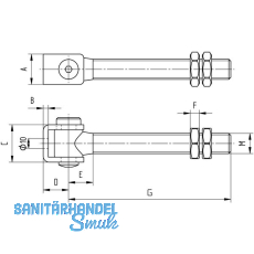 Anschweitorband lang, Lnge 160 mm, Stahl verzinkt