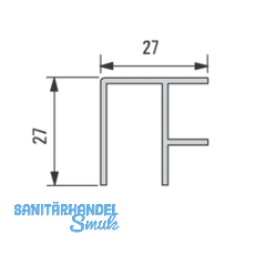 Design Alu-Eckprofil 5000 mm. Edelstahl Effekt Design Alu-Eckprofil 5000 mm. Edelstahl Effekt