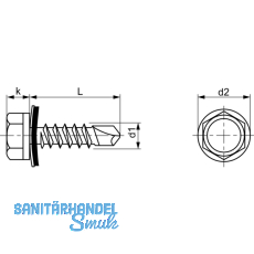 DIN7504K 6.3X 25/16mm Bi-Metall A2 fr Blechstrke bis 2 mm