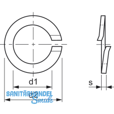 DIN 127A M 6 verzinkt Federring mit aufgebogenen Enden