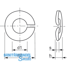 DIN 128A M 5 verzinkt Federring gewlbt