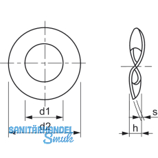 DIN 137B M 6 verzinkt Federscheibe gewellt