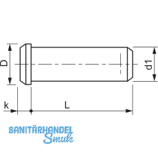 DIN1444 12H 11x32 blank Bolzen mit Kopf ohne Splintloch