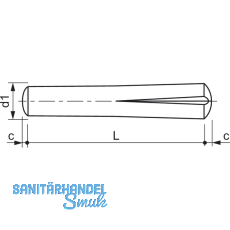 DIN1472 6x 26 blank Passkerbstift