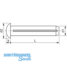 DIN1476 3x 8 verzinkt Halbrundkerbnagel
