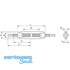 DIN1480 M16 Spannschloss mit 2 Anschweienden, Krper verzinkt