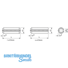ISO8752/DIN1481 3.0x 20 Edelstahl 1.4310 Spannstift schwere Ausfhrung