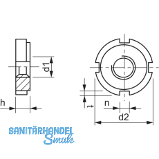 DIN1804W M30x1.5 blank Nutmutter mit Feingewinde