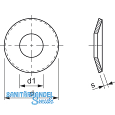 DIN2093 10.0x 5.2x0.5 Federstahl phosphatiert und gelt Tellerfeder
