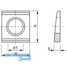 DIN 434 M12 feuerverzinkt Scheibe fr U-Trger Neigung 8 %