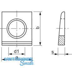 DIN 435 M10 verzinkt Scheibe fr I-Trger Neigung 14 %