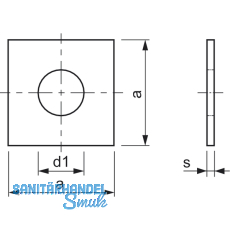 DIN 436 M16 feuerverzinkt Vierkantscheibe fr Holzkonstruktionen