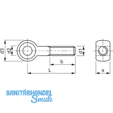 DIN 444B 4.6 M10x120 verzinkt Augenschraube