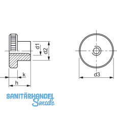 DIN 466 M 4 Edelstahl A1 1.4305 Rndelmutter hohe Form