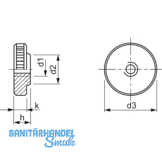 DIN 467 M 8 verzinkt Rndelmutter flache Form