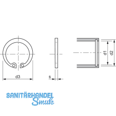 DIN 472I 160x4.0 Federstahl blank Sicherungsring fr Bohrungen