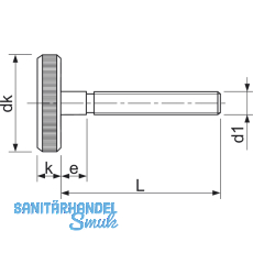 DIN 653 M 4x 16 verzinkt Rndelschraube flache Form