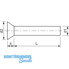 DIN 661 4x 12 Aluminium blank Senkniete