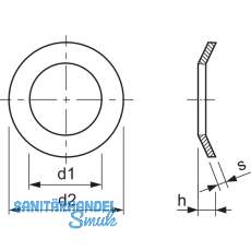 DIN6796 M16 Federstahl verzinkt Spannscheibe fr hochfeste Schraubverbindungen