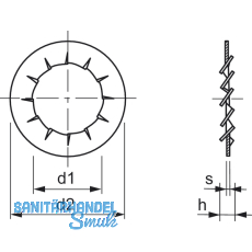 DIN6798I M12 verzinkt Fcherscheibe innengezahnt