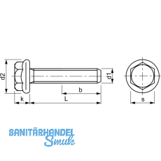 EN1665 8.8 M 8x 20 verzinkt-blau Sechskantschr. m. Flansch (DIN 6921)