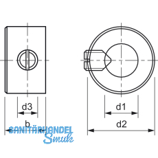 DIN 705 A 30 Edelstahl 1.4305 Stellring mit Gewindestift