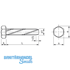 DIN7513A M 6x 16 verzinkt Gewindeschneidschraube mit Sechskantkopf