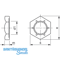 DIN7967 M20 feuerverzinkt Sicherungsmutter (Palmutter)