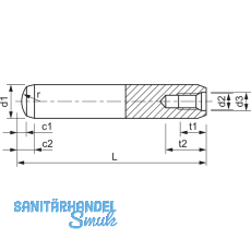 DIN7979D 12x 50 Toleranzfeld m6 blank Zylinderstift mit Innengewinde,geschliffen