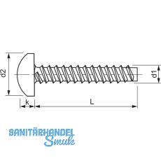 DIN7981F 3.5x13 Phillips-KS verzinkt Linsen-Blechschrauben stumpf ~ISO7049