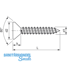 DIN7982C 3.5x 25 Torx15 verzinkt Senkkopf-Blechschraube ~ISO14586