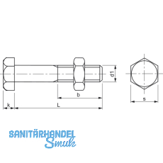 DIN7990 4.6 M12x 40 feuerverzinkt Stahlbauschraube mit Mutter