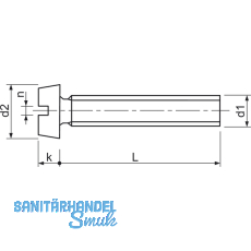 ~ISO1207 M 4x 12 Messing blank Zylinderschraube mit Schlitz (DIN 84A)