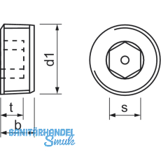 DIN 906 5.8 R1/4\" blank Verschlussschraube kegeliges Rohrgewinde mit ISK