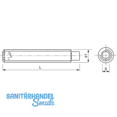 ISO4028 45H M 4x 12 blank Gewindestift mit Zapfen und Innensechskant (DIN 915)