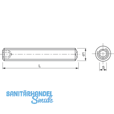 ISO4029/DIN916 45H M 6x 12 blank Gewindestift mit Ringschneide und Innensechskt.