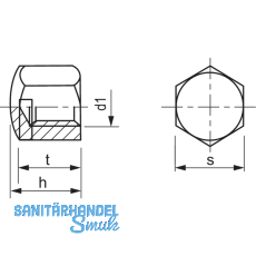 DIN 917 M 4 Edelstahl A2 Hutmutter niedrige Form