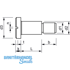 DIN923 5.8 M 5x 5 verzinkt Flachrundschraube mit Schlitz und Ansatz