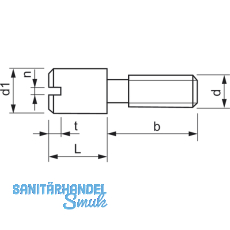 DIN 927 5.8 M 5x 5 verzinkt Zapfenschraube mit Schlitz