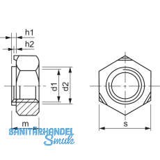 DIN 929 M12 Edelstahl A2 Sechskant-Schweimutter
