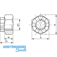 DIN 935/ 8 M24x1.5 verzinkt Kronenmutter mit Feingewinde