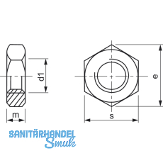 DIN 936/17H M33x1.5 verzinkt flache Feingewinde-Sechskantmutter