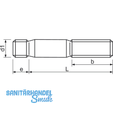 DIN 938 8.8 M12x 30 verzinkt Stiftschraube Einschraubende ~1 d