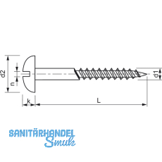 DIN 96 3.0 x 16 verzinkt Holzschraube Halbrundkopf mit Schlitz