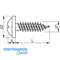 DIN 968C 4.2x 25 Phillips Kreuzschlitz verzinkt schwarz Blechschraube mit Bund