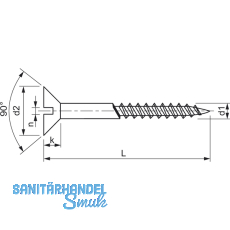 DIN 97 2.5 x 10 Messing blank Holzschraube Senkkopf mit Schlitz