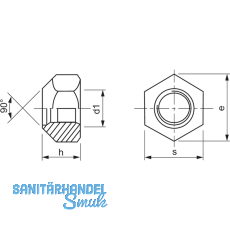 ISO7042/ 8 M10 blank Sicherungsmutter Ganzmetall